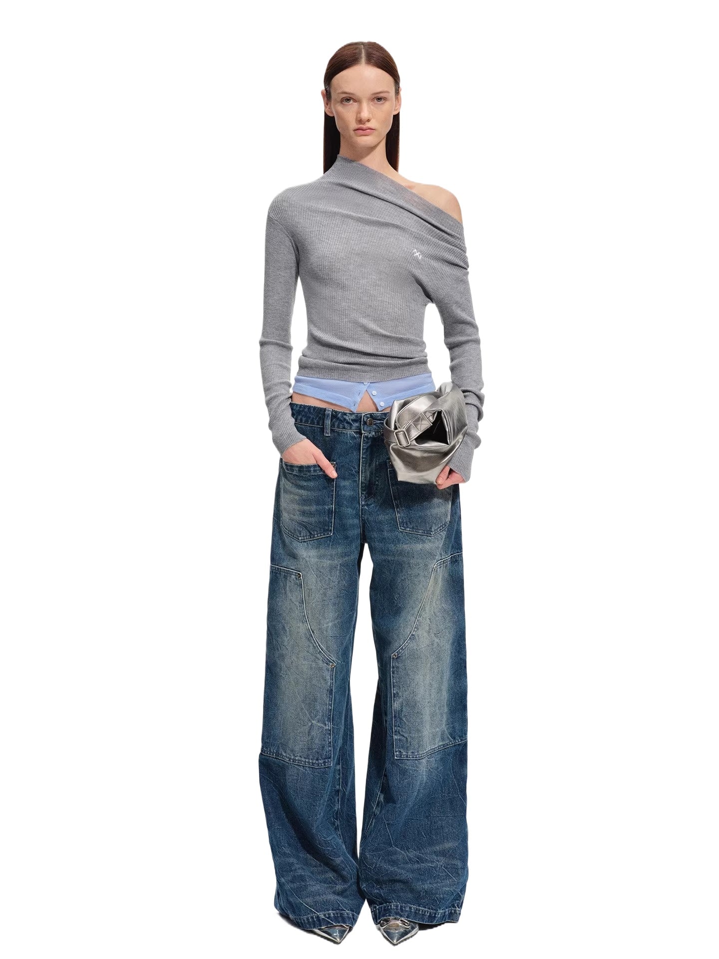 "Wasteland" Vintage Washed Wide-Leg Jeans