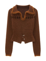 Recycled Airy Knit Collared Sweater