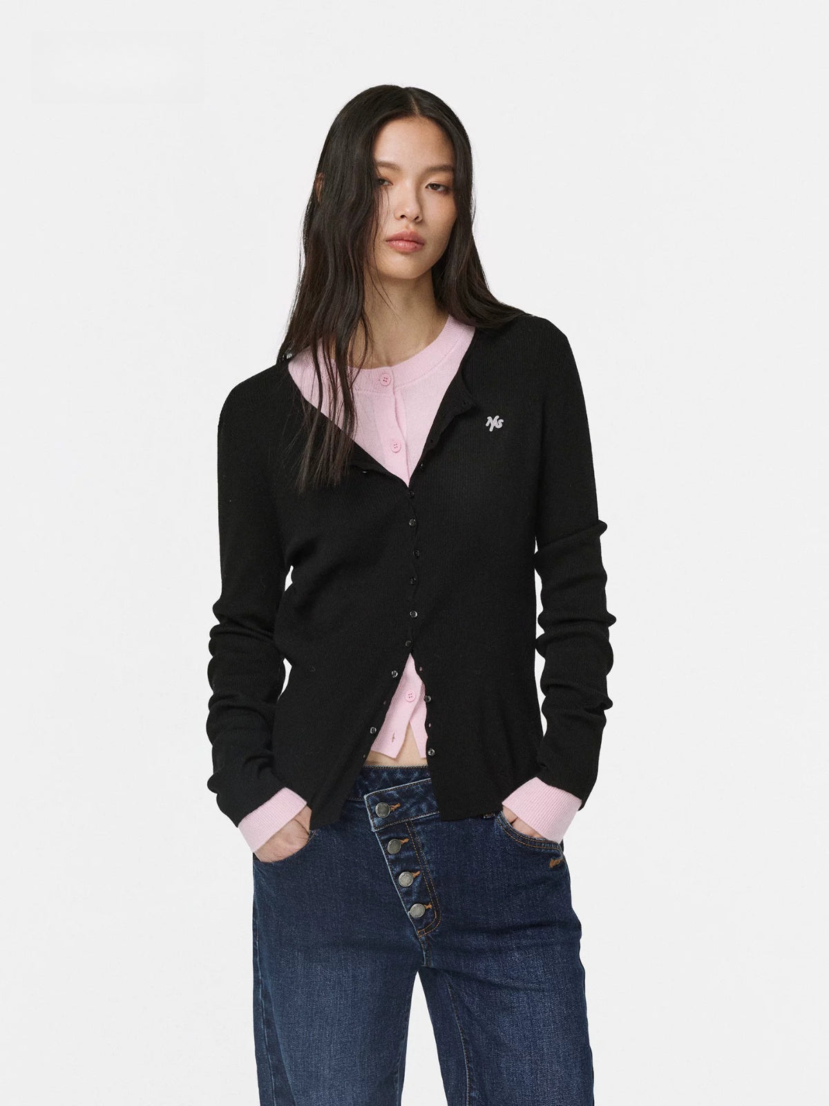 Wool Wave Knit Cardigan