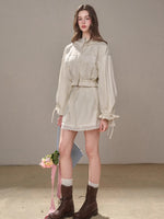 "A Cup of Milk" Relaxed Cotton Trench & Skirt Set