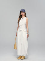 Sleeveless Tie-Waist A-Line Sundress