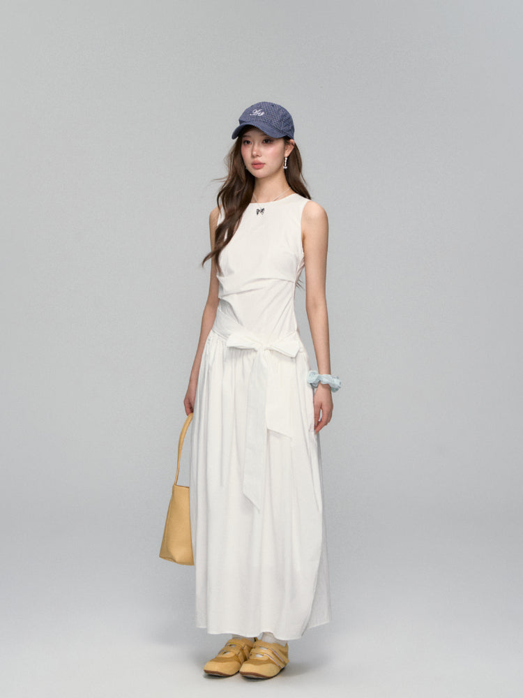 Sleeveless Tie-Waist A-Line Sundress
