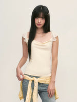 Apricot Flutter Sleeve Tee