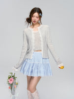 Lace Knit Cardigan Set