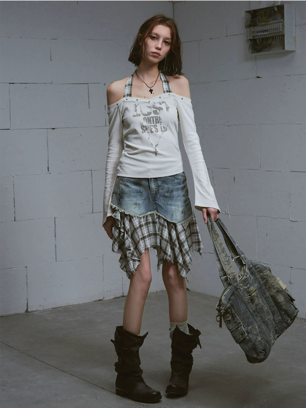 Punk Rivet Halter Neck Top