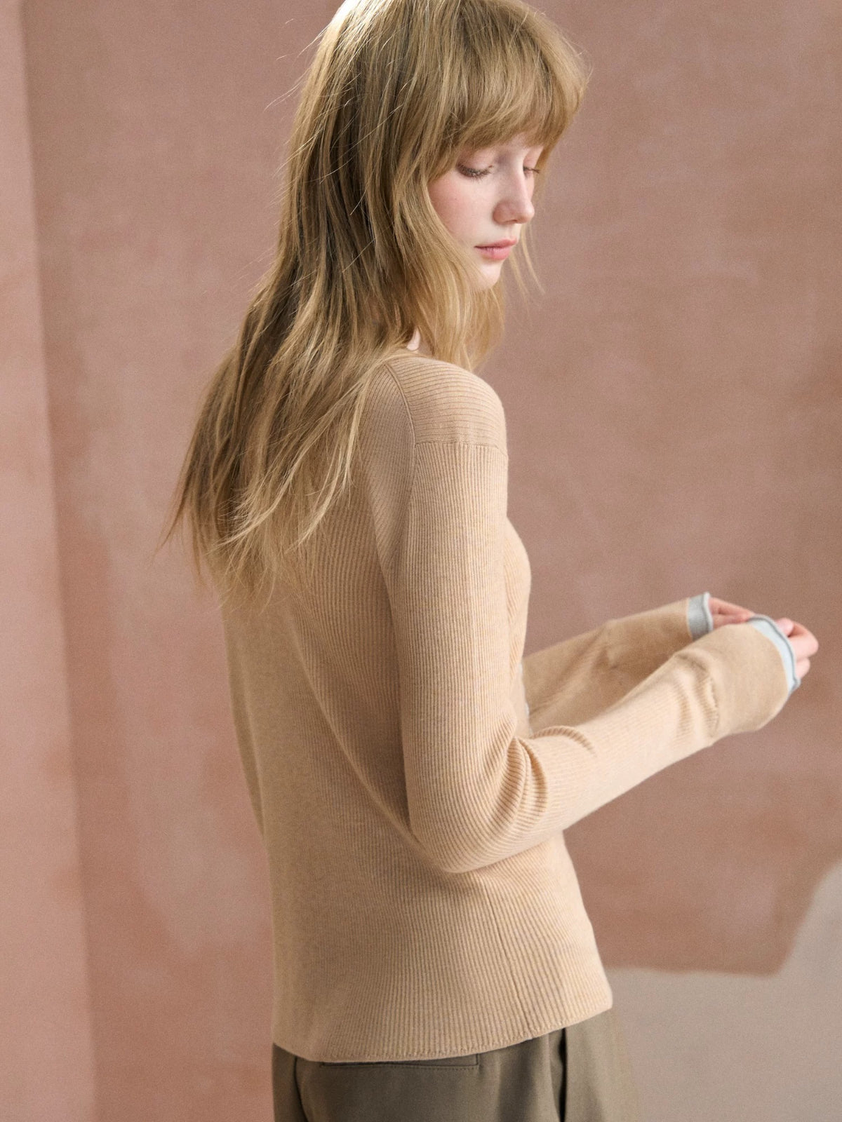 Layered Lace Trim Knit Cardigan