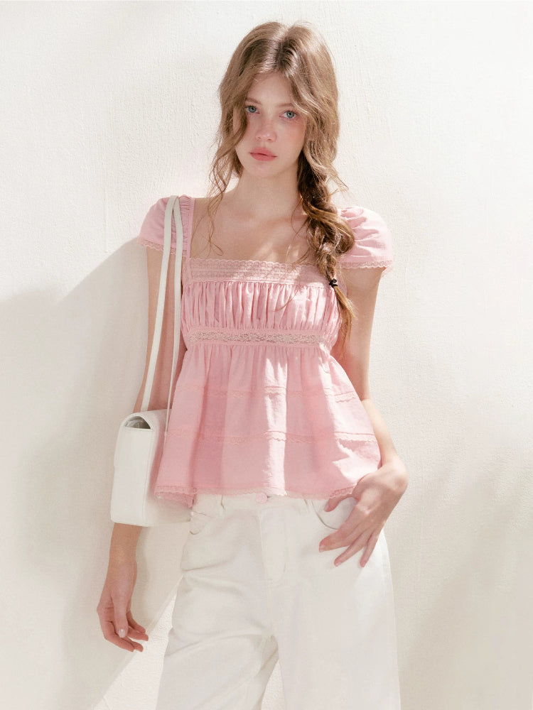 Lace Square Neck Top