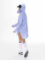 Tie Print Hooded Shirt