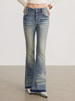 Blue Washed Flare Jeans