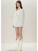Asymmetric Shoulder Oversized Sweatshirt