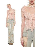 Black & Pink Lace Fishbone Bustier