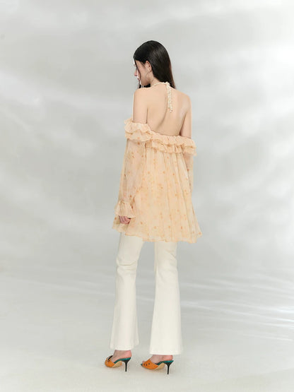Ruffle Halter Maxi Dress