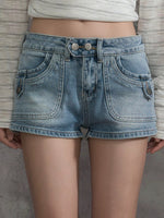 Washed Denim Shorts