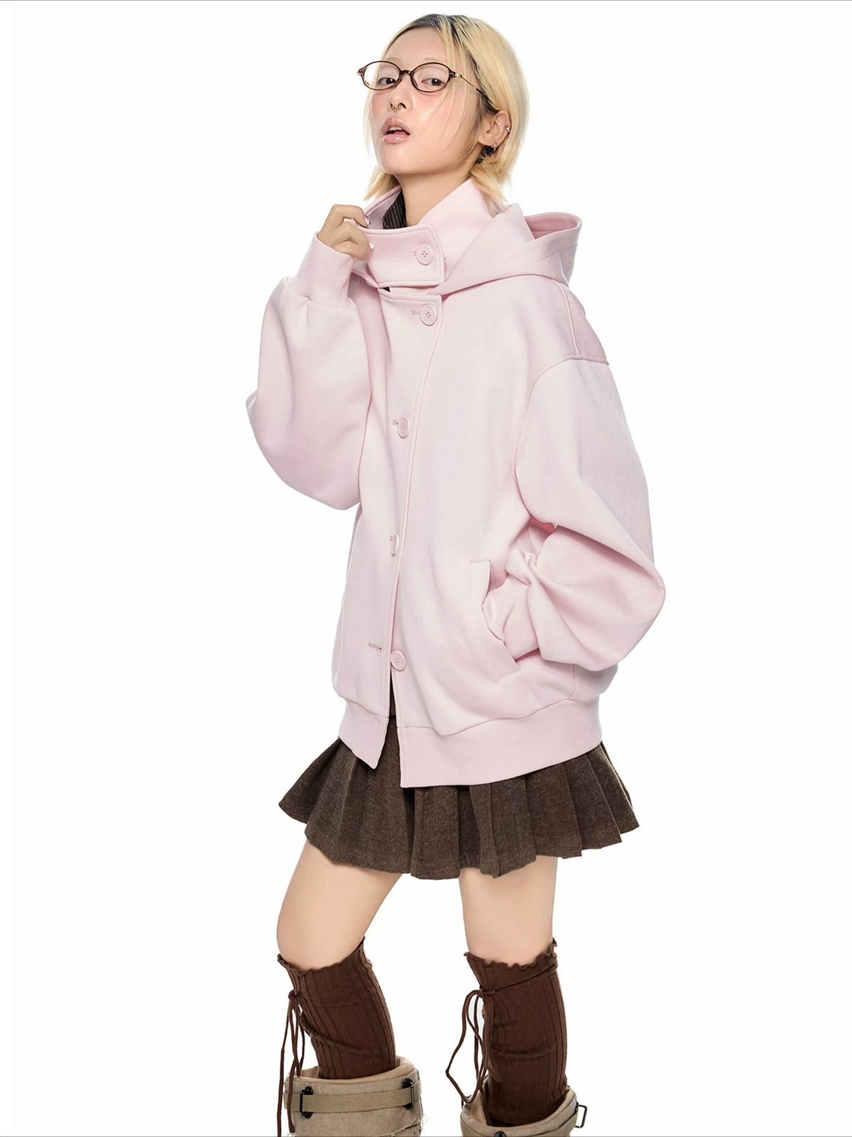 Hooded Wool Blend Jacket