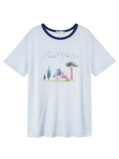 Contrast Print Tee