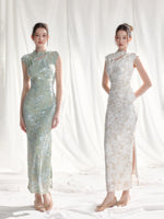 Stretch Velvet Jacquard Qipao