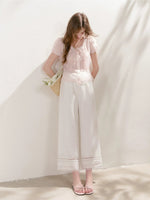 Lace Trim Cropped Pants
