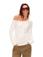 Asymmetrical Draped Lyocell Tee