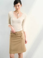 Belted A-Line Skirt