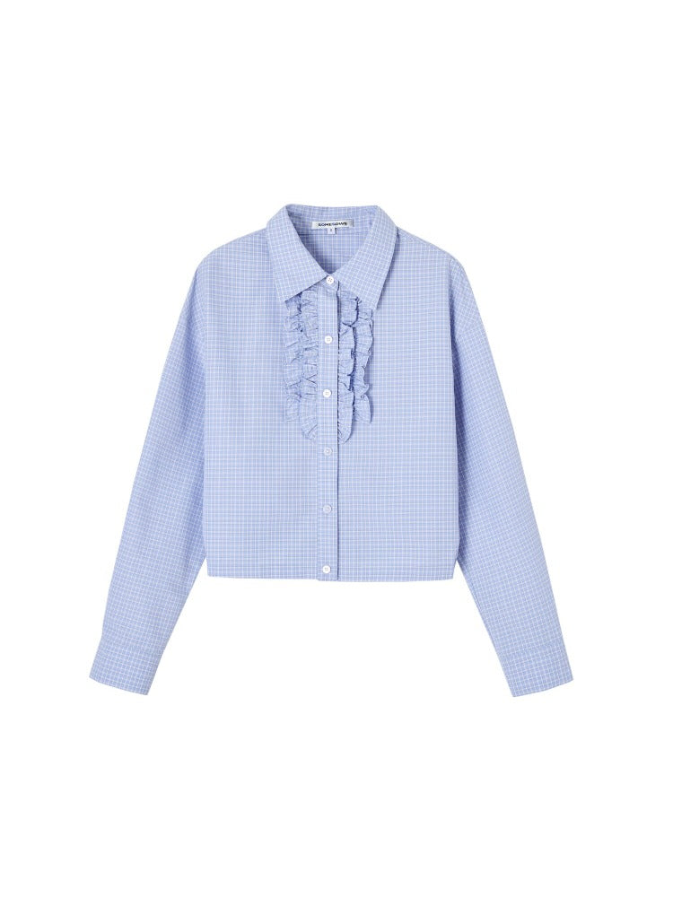 Plaid Ruffle Shirt &amp; Skirt Set