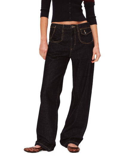 Contrast Pocket Jeans