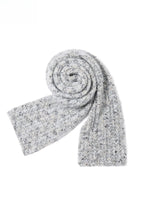 Fringed Off-shoulder Wool Sweater & Scarf Set