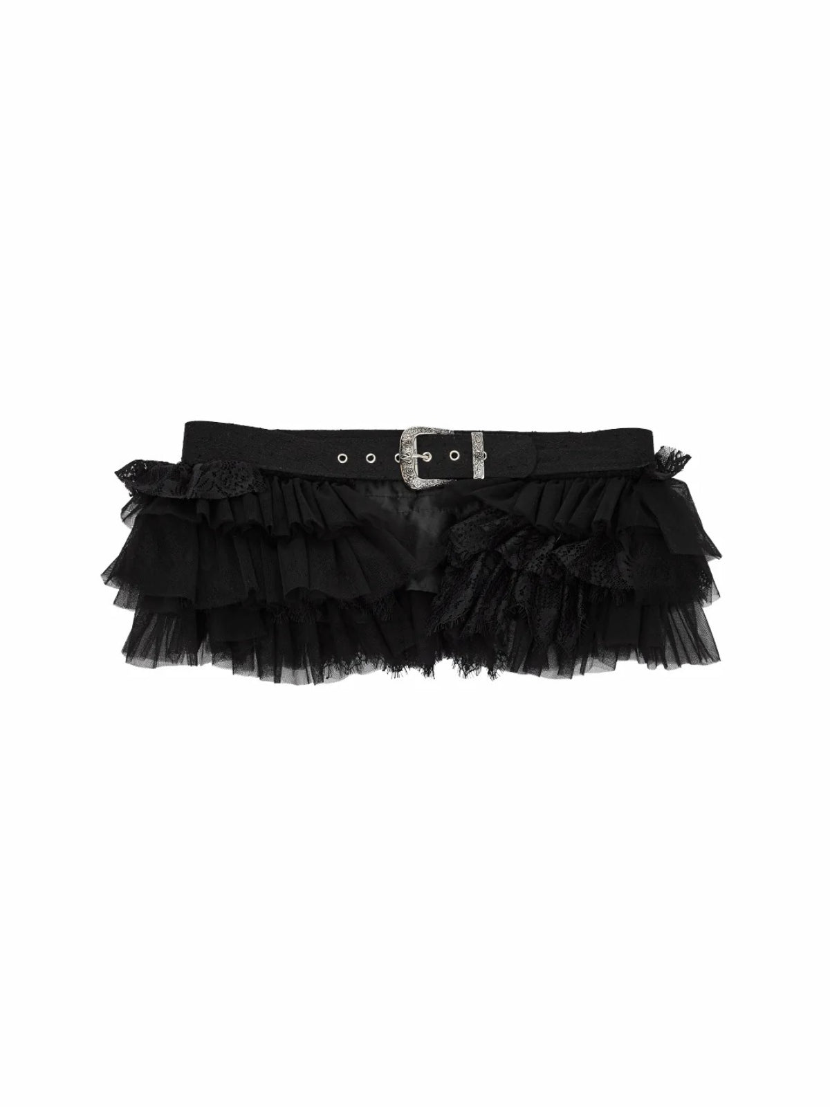 Lace Layered Tulle Mini Skirt