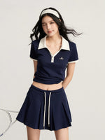 Contrast Polo & Skirt Set