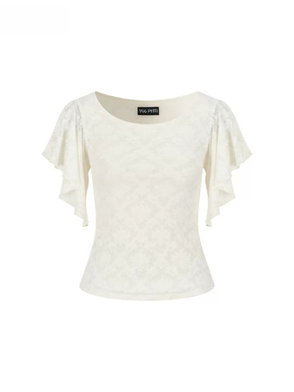 Lace Flutter Sleeve Top
