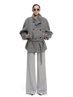 "Djembe Series" 90% Wool Bouclé Layered-Collar Wool Jacket