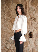 Rope Detail Flared Sleeve Blouse
