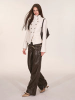 Ivory Stand Collar Military Jacket