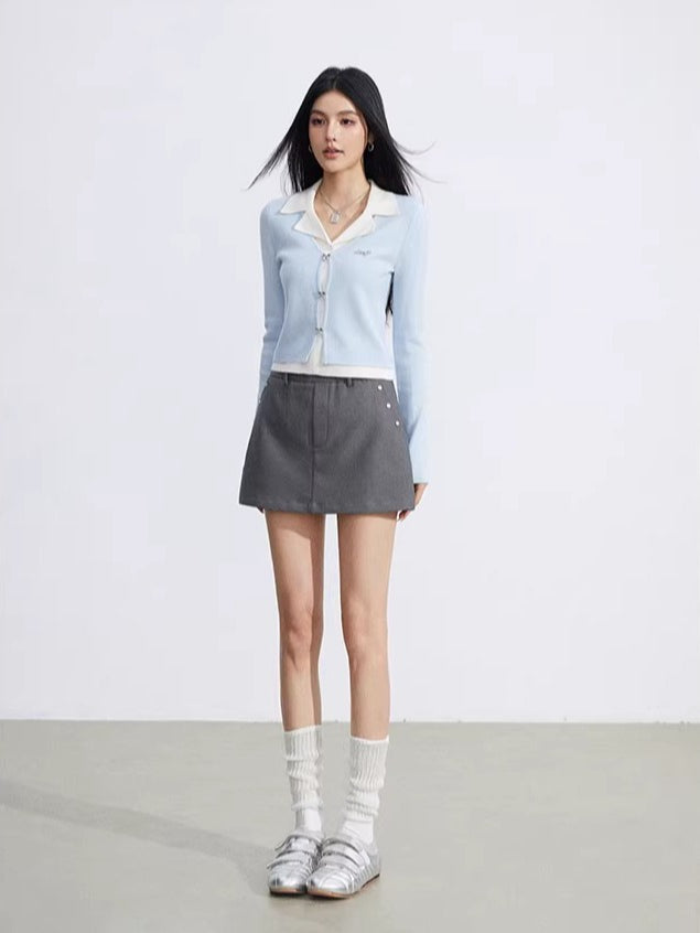 Black &amp; Blue Polo Knit Top