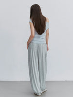 Brown & Gray Pleated Jogger Pants