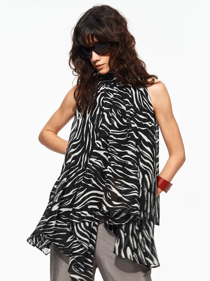 Zebra Halter Layer Top