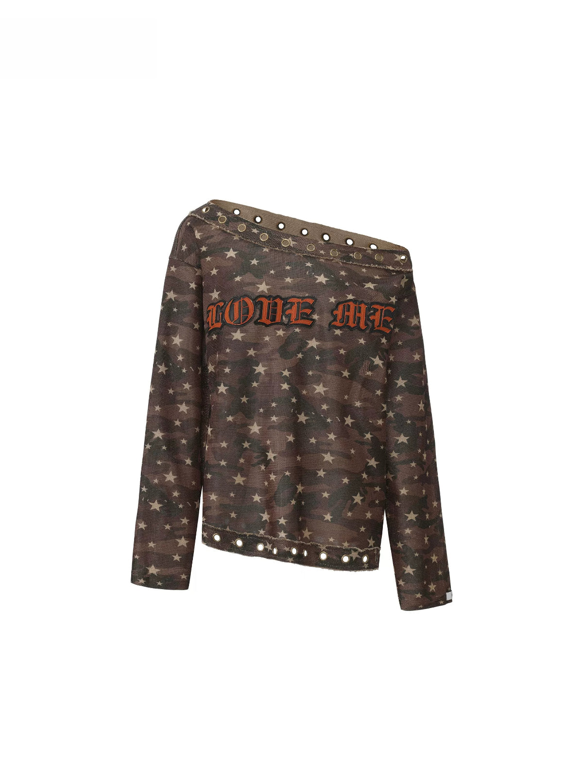 Distressed Gothic Eyelet Camo T-Shirt