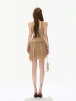 Asymmetric Mesh Mini Dress