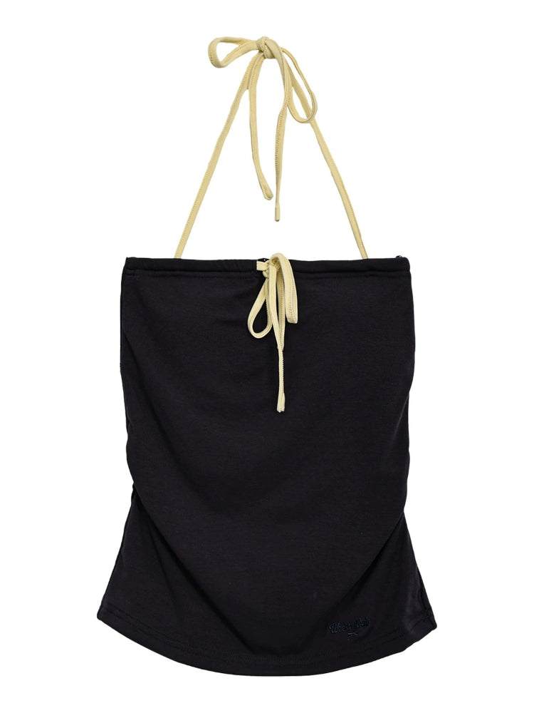 Contrast Bow Halter Top