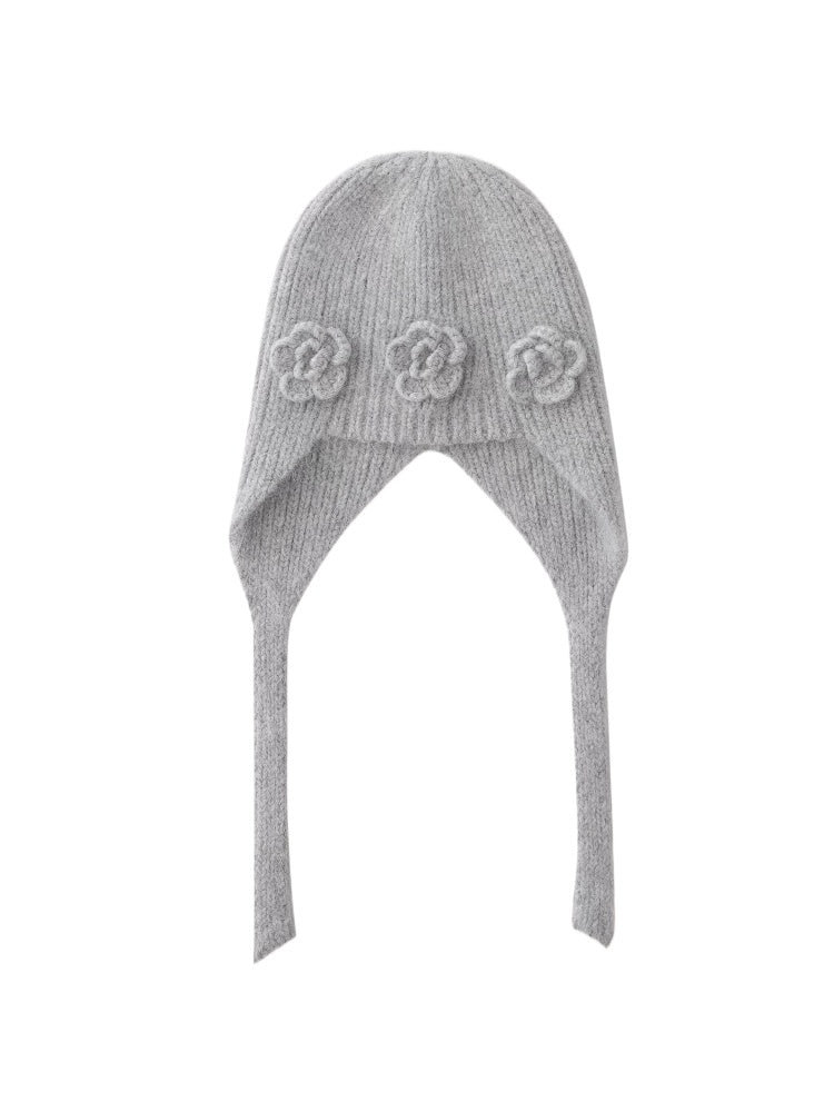 Angora Floral Beanie