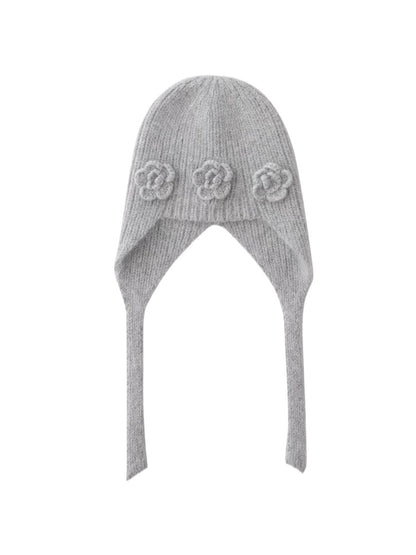 Angora Floral Beanie