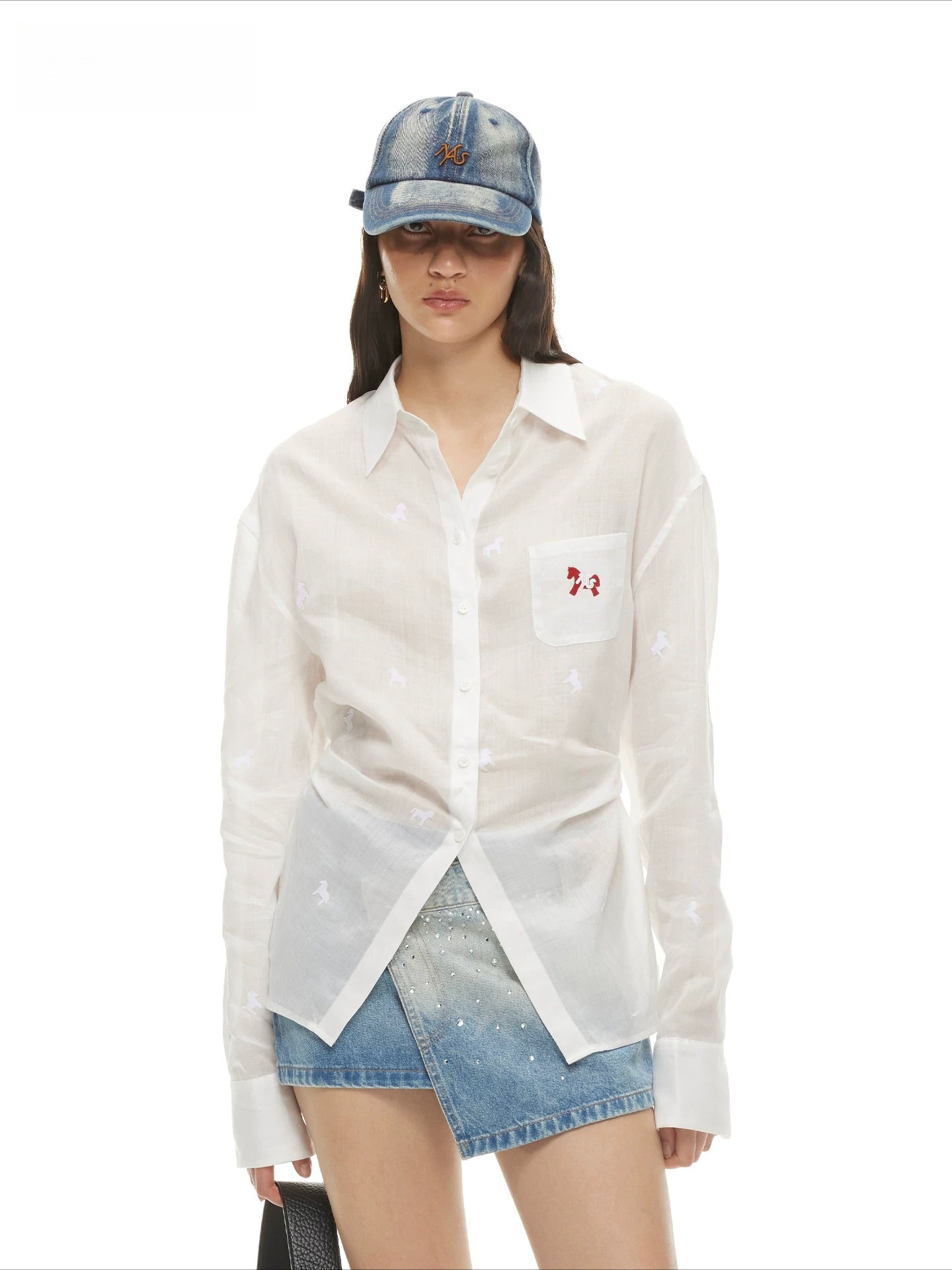 White Pony Tie Shirt