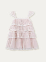 Pink Tulle Tiered Mini Dress
