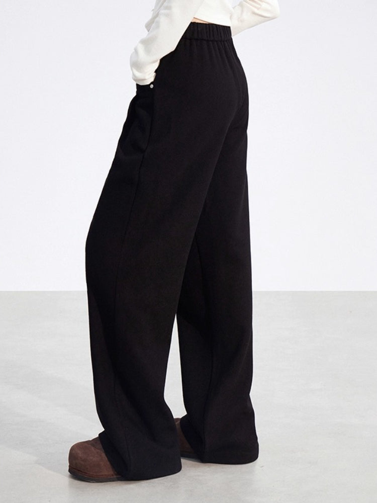 Chenille Fleece Wide-Leg Pants