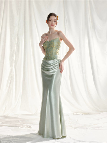 Jacquard Satin Corset Dress