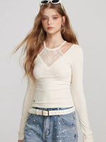 Lace Panel Hollow Base Top