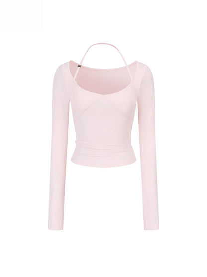 Halter Long-Sleeve Modal Top