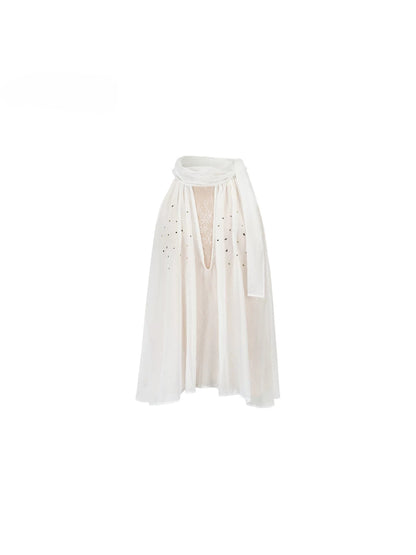 Sheer Rhinestone Chiffon Top