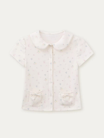 Floral Doll Collar T-shirt &amp;Shorts Set