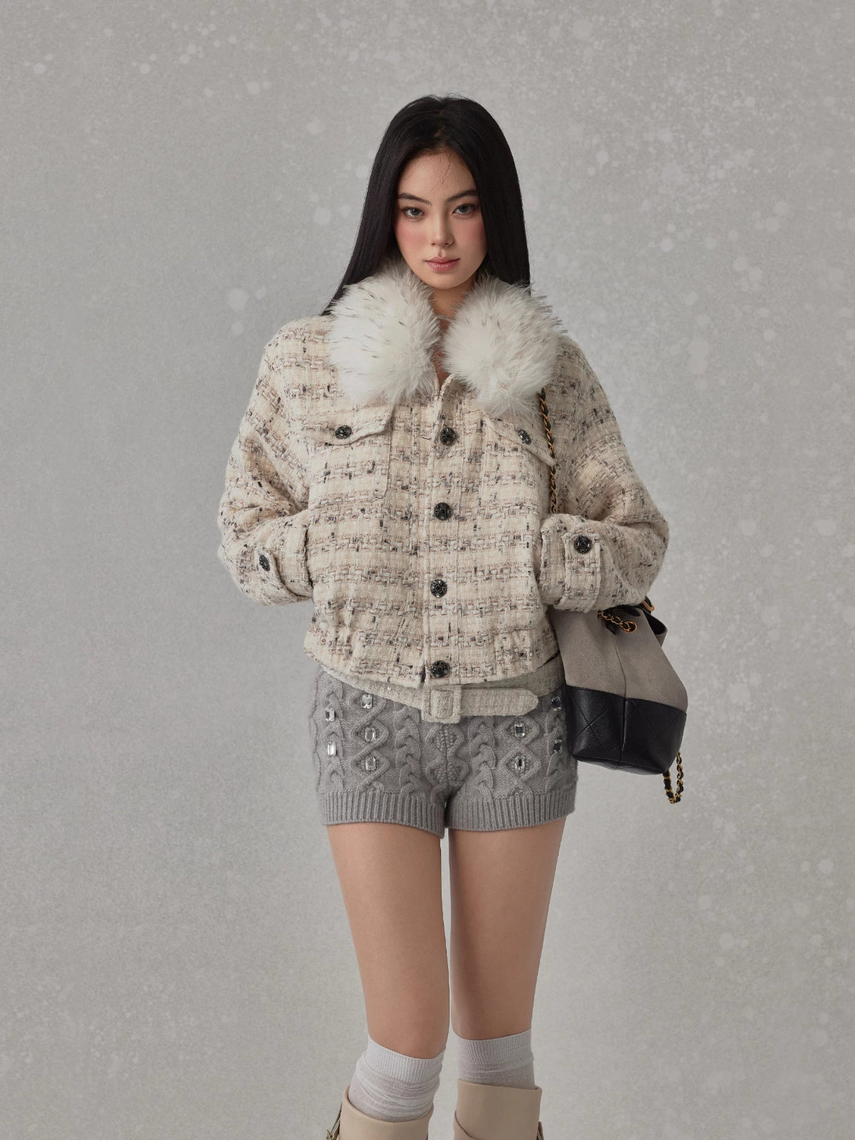 Embellished Knit Shorts