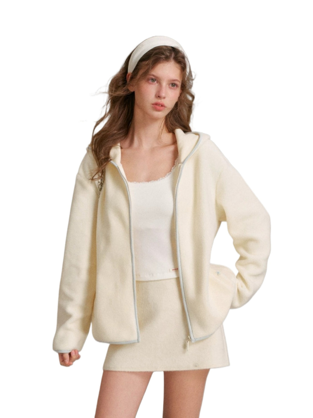 Polar Fleece Hooded Zip Jacket